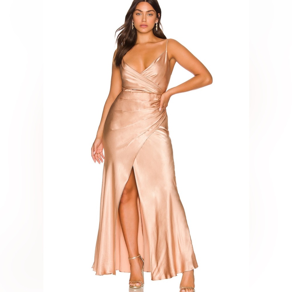 Shone Joy La Lune Cross Draped Maxi Dress in Desert Rose